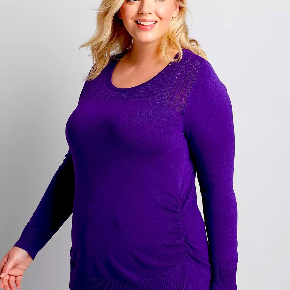 Ruched Side LB Purple Sweater